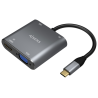 CABLE CONVERSOR AISENS USB C A VGA HDMI 4K USB30 USB C PD GRIS 15CM