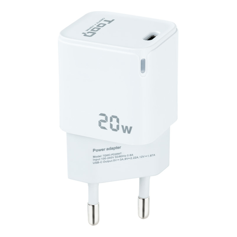 CARGADOR DE PARED TOOQ USB C PD 20W