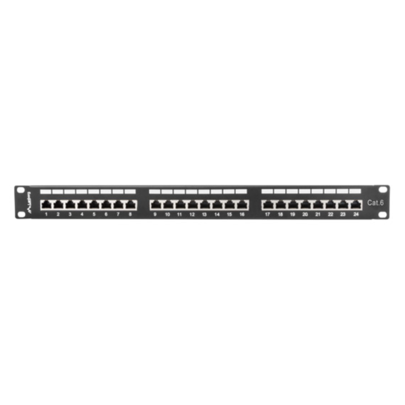 PATCH PANEL LANBERG 24 PUERTOS 1U 19 CAT6 SFTP NEGRO