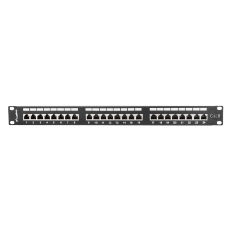 PATCH PANEL LANBERG 24 PUERTOS 1U 19 CAT6 SFTP NEGRO