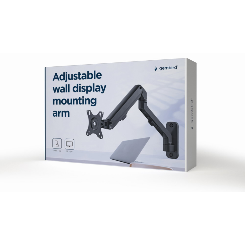 BRAZO DE MONTAJE GEMBIRD PARA PANTALLA DE PARED AJUSTABLE HASTA 27 7KG