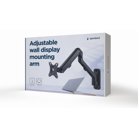 BRAZO DE MONTAJE GEMBIRD PARA PANTALLA DE PARED AJUSTABLE HASTA 27 7KG