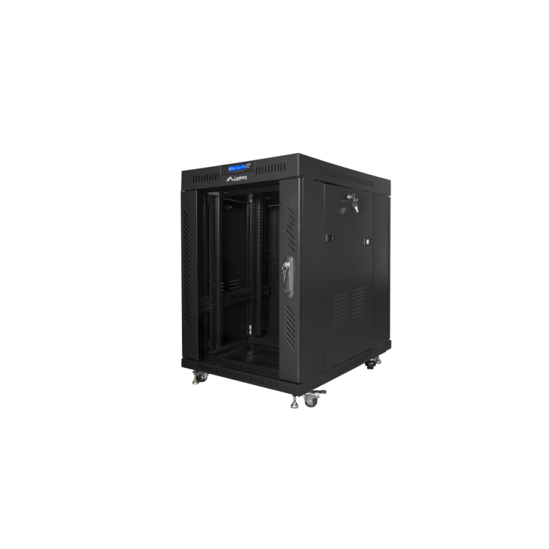ARMARIO LANBERG RACK 19 15U 800X1000 LCD PUERTA CRISTAL FLAT PACK NEGRO