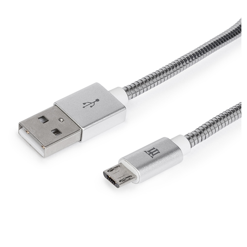 CABLE MAILLON PREMIUM MICRO USB 24 METAL PLATEADO 1M