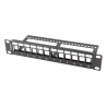 PATCH PANEL LANBERG 12 PUERTOS 1U RACK 19 ORGANIZADOR MODULOS KEYSTONE NEGRO