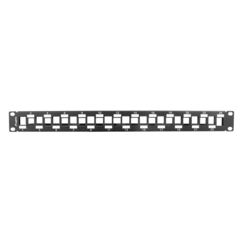 PATCH PANEL LANBERG 24PUERTOS 1U RACK 19 ESCALONADO ORGANIZADOR MOD KEYSTONE BK