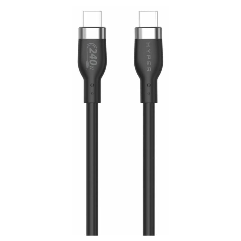 HYPER 2M SILICONE 240W USB C CHARGING CABLE BLACK