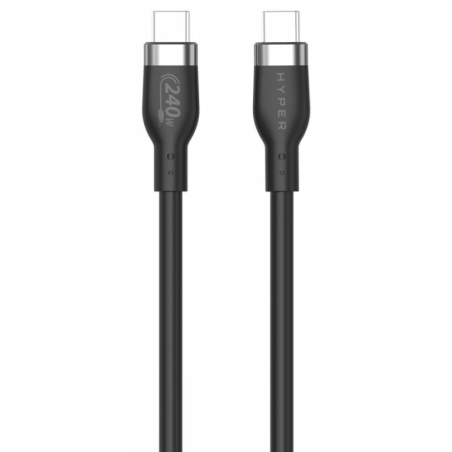 HYPER 2M SILICONE 240W USB C CHARGING CABLE BLACK