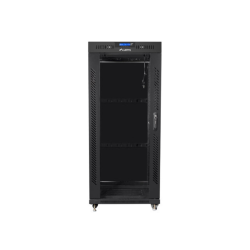 ARMARIO LANBERG RACK 19 22U 800X1000 FLAT PACK NEGRO PUERTA CRISTAL CON LCD