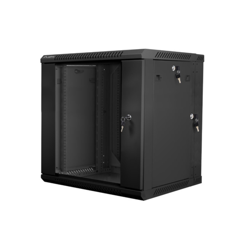 ARMARIO LANBERG MURAL DOBLE SECCION RACK 19 12U 600X600 FLAT PACK NEGRO
