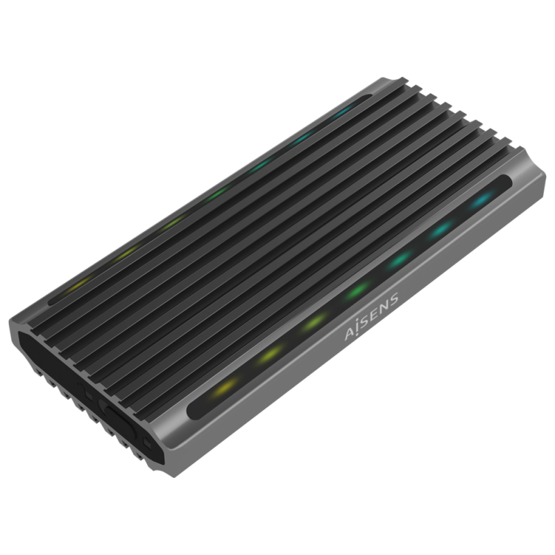 CAJA EXTERNA AISENS M2 RGB GAMING SATA NVME A USB31 GEN2 GRIS