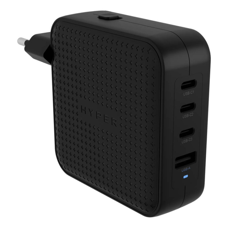 HYPERAR HYPERJUICEAR 100W USB C GAN TRAVEL CHARGER 3C1A BLACK