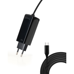 CARGADOR TOOQ PORTATIL GAN USB C PD 65W CUBICO NEGRO