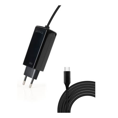 CARGADOR TOOQ PORTATIL GAN USB C PD 90W CUBICO NEGRO