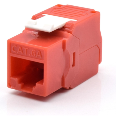 PRESA KEYSTONE WP CAT6A UTP TOOLLESS COLOR ROJO