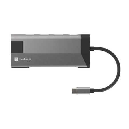 ADAPTADOR NATEC FOWLER PLUS USB C 3XUSB 30HDMI 4KUSB C PDRJ45SDMSD