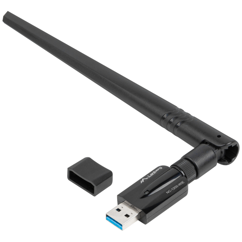 ADAPTADOR RED LANBERG USB WIFI 1200 MB S DUAL BAND CON ANTENA