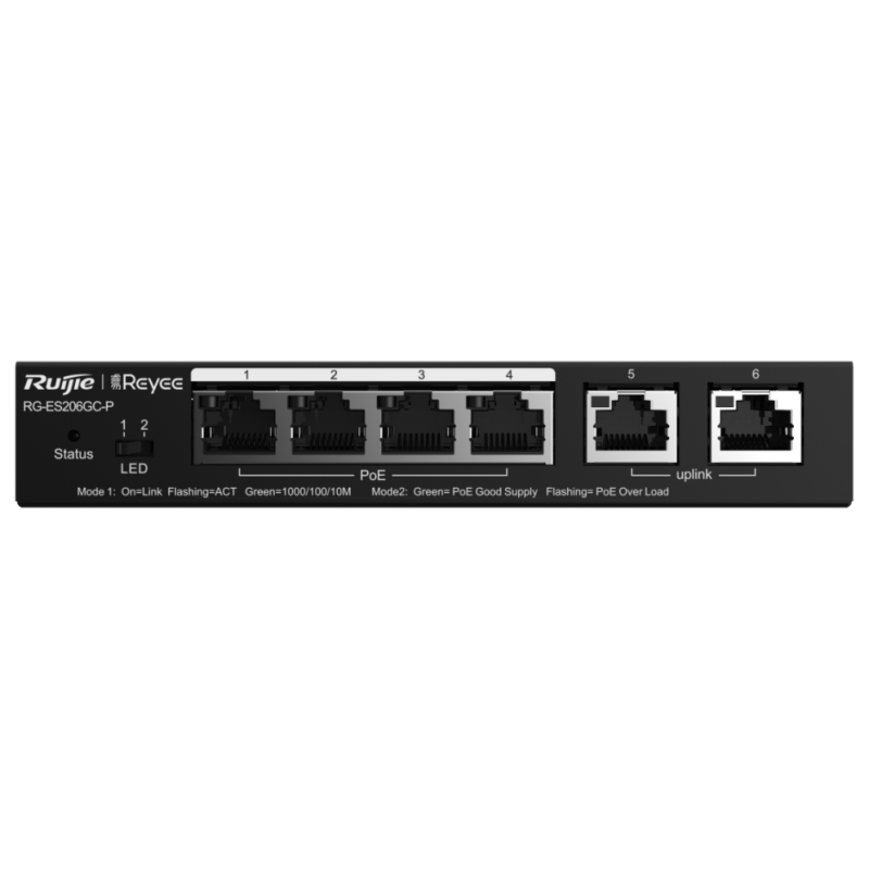 SWITCH RUIJIE REYEE RG ES206GC P GIGALAN 6p CLOUD POE