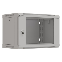 ARMARIO LANBERG MURAL RACK 19 6U 540X350 FLAT PACK GRIS PUERTA CRISTAL