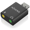 CONVERSOR AISENS USB A A AUDIO 48KHZ USB A M 2XJACK 35 H NEGRO