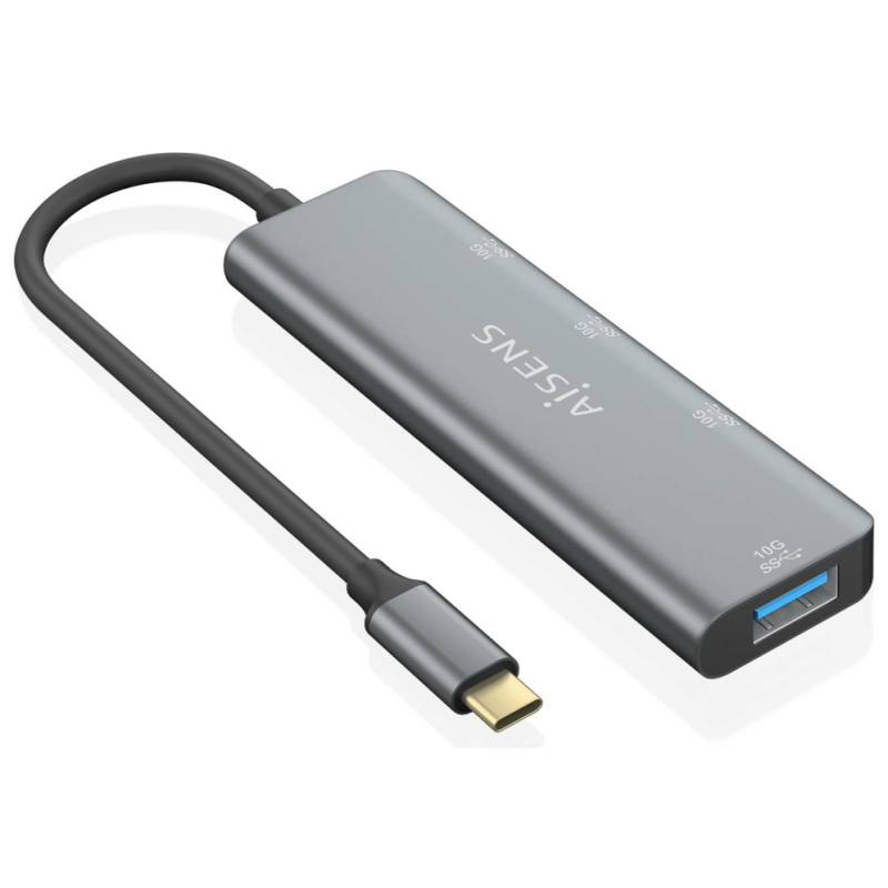 HUB AISENS USB 32 GEN2 10G USB C USB C M 1XUSB C H 3XUSB A H 15CM