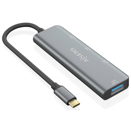 HUB AISENS USB 32 GEN2 10G USB C USB C M 1XUSB C H 3XUSB A H 15CM