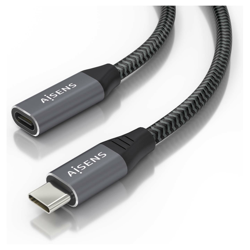 CABLE AISENS USB 32 GEN2X2 ALU 20GBPS 8K30 5A 100W USB C M H 20M