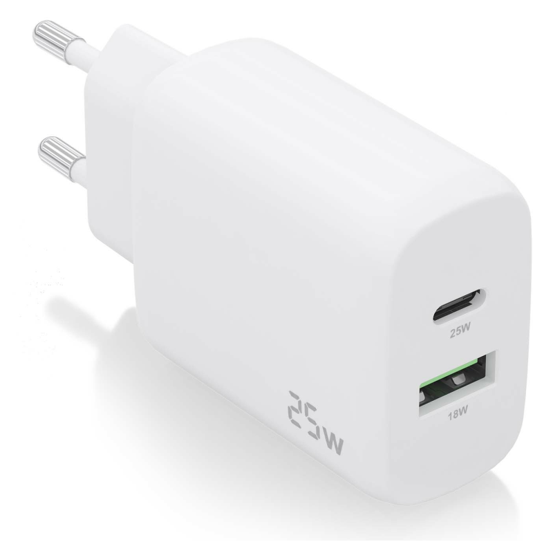 CARGADOR AISENS 25W 1XUSB C PD30 1XUSB A QC30 BLANCO