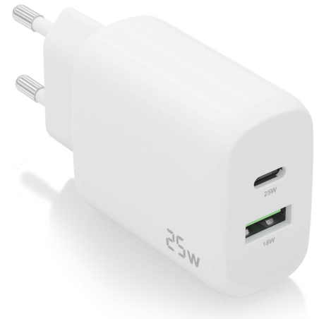 CARGADOR AISENS 25W 1XUSB C PD30 1XUSB A QC30 BLANCO