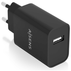 CARGADOR AISENS USB 10W ALTA EFICIENCIA 5V 2A NEGRO