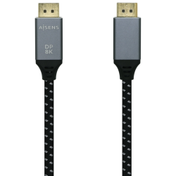 CABLE AISENS DISPLAYPORT V14 8K60HZ DP M DP M GRIS NEGRO 05M