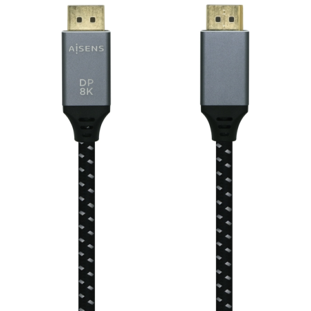 CABLE AISENS DISPLAYPORT V14 8K60HZ DP M DP M GRIS NEGRO 30M