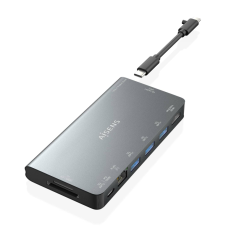DOCK AISENS 8 EN 1 HDMI RJ45 3XUSB A USB C DATOSPD 1XSD 1XMICRO SD