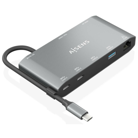USB C DOCK AISENS 8 EN 1 HDMI VGA RJ45 2XUSB A 2XUSB C 5G USB C PD