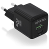 CARGADOR GAN AISENS 20W 1XUSB C PD30 QC40 1XUSB A QC30 NEGRO