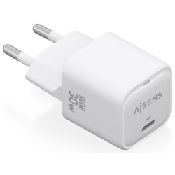 CARGADOR AISENS GAN 30W 1XUSB C PD30 QC40 BLANCO