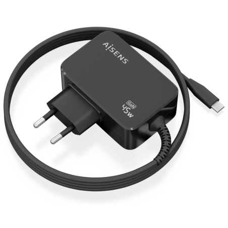 CARGADOR AISENS GAN 45W PD30 1XUSB C 18M NEGRO