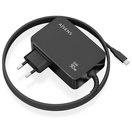 CARGADOR AISENS GAN 90W PD30 1XUSB C 18M NEGRO