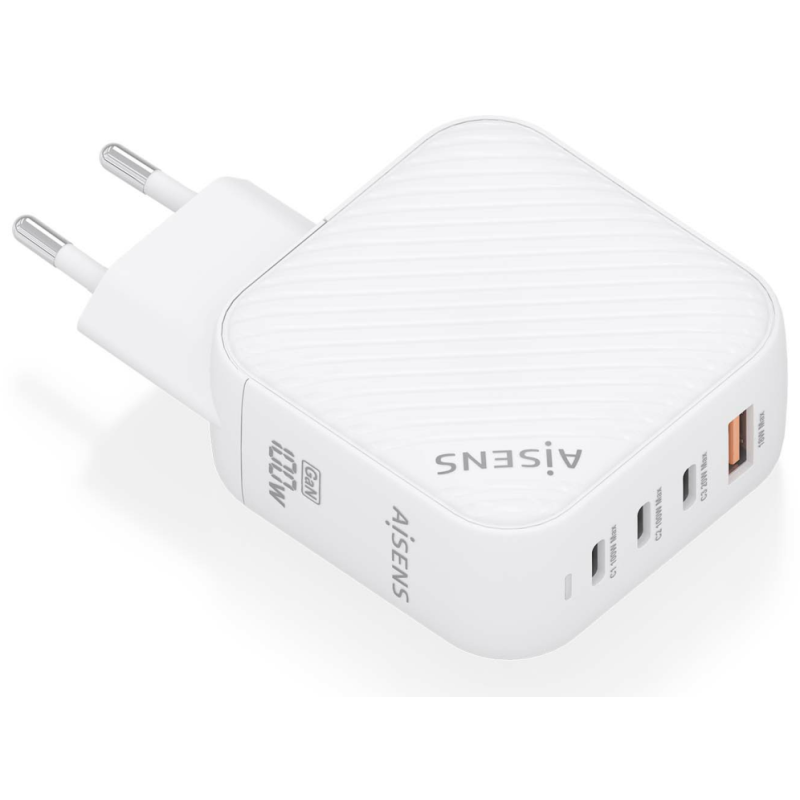 CARGADOR AISENS GAN 100W 3XUSB C PD30 QC40 1XUSB A QC30 BLANCO
