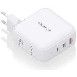 CARGADOR AISENS GAN 140W 2XUSB C PD31 QC40 1XUSB A QC30 BLANCO
